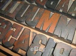 Vintage Anglais Grande Presse A Imprimer En Bois Letterpress Block Folio Mix Lot Bois 16