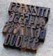 0-9 Numbers Letterpress Wood Printing Blocks Wooden Type Rare Vintage Od ```´
