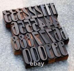 0-9 numbers letterpress wood printing blocks wooden type rare vintage od ```´