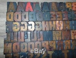 103 Wood Letterpress Printing Blocks Type Upper Case Partial Alphabet