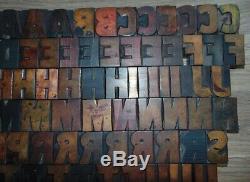 103 Wood Letterpress Printing Blocks Type Upper Case Partial Alphabet