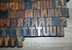 103 Wood Letterpress Printing Blocks Type Upper Case Partial Alphabet