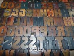 103 Wood Letterpress Printing Blocks Type Upper Case Partial Alphabet