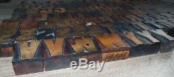 103 Wood Letterpress Printing Blocks Type Upper Case Partial Alphabet