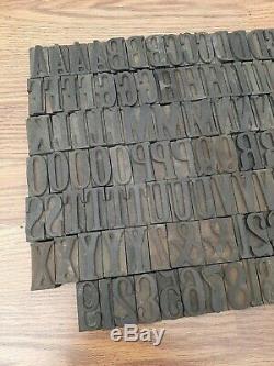 117 Antique 1.75 Wood Type Printing Blocks Alphabet Letterpress Letters Numbers
