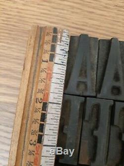 117 Antique 1.75 Wood Type Printing Blocks Alphabet Letterpress Letters Numbers