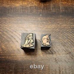 11 Antique Wood Block Cooper Letterpress Native American Indian Chief Shadowbox