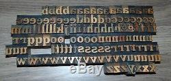 128 5/8 Wood Letterpress Printing Blocks Type Lower Case