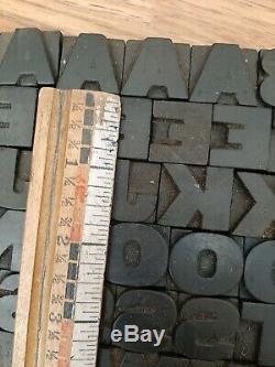 128 Antique. 75 Wood Type Printing Blocks Alphabet Letterpress Letters Numbers