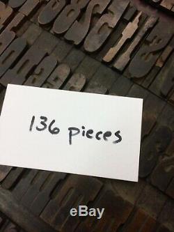 136 Pieces Of Used Wooden Letterpress Type Not a complete set Sorts