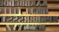 144 Wood Letterpress Print Type Block Full Upper Lower Case Letters Numbers 1