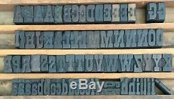 146 Wood Letterpress Print Type Block Upper Lower Letters Numbers Punctuation 1