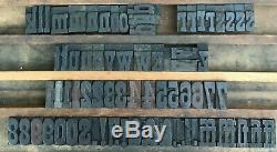 146 Wood Letterpress Print Type Block Upper Lower Letters Numbers Punctuation 1