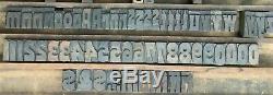 151 Wood Letterpress Print Type Block Upper Lower Letters Numbers Punctuation