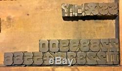 157 Wood Letterpress Print Type Block Upper Lower Letter Number Punctuation 1