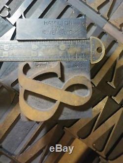 160 Pcs 2.5 Hamilton Serif Caslon Antique Wood Letterpress Type Printing Press