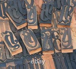 164pcs 3.54 blackletter letterpress wood printing blocks wooden type print