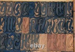 164pcs 3.54 blackletter letterpress wood printing blocks wooden type print