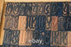 164pcs 3.54 blackletter letterpress wood printing blocks wooden type print