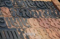 164pcs 3.54 blackletter letterpress wood printing blocks wooden type print