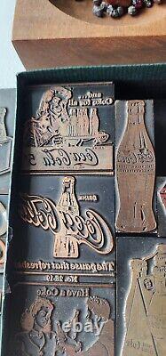 16 Vintage COCA COLA Logo Printing Ad Press Print Block Stamp Ink Sprite Boy