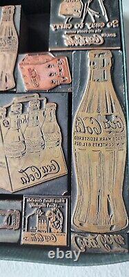 16 Vintage COCA COLA Logo Printing Ad Press Print Block Stamp Ink Sprite Boy