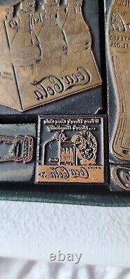 16 Vintage COCA COLA Logo Printing Ad Press Print Block Stamp Ink Sprite Boy