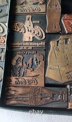 16 Vintage COCA COLA Logo Printing Ad Press Print Block Stamp Ink Sprite Boy