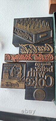 16 Vintage COCA COLA Logo Printing Ad Press Print Block Stamp Ink Sprite Boy