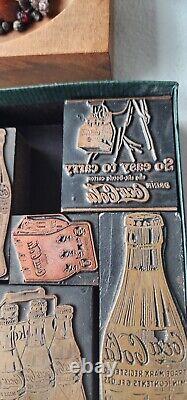 16 Vintage COCA COLA Logo Printing Ad Press Print Block Stamp Ink Sprite Boy