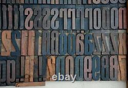 170 ART DECO letterpress wood printing blocks 2.83 tall printers alphabet type