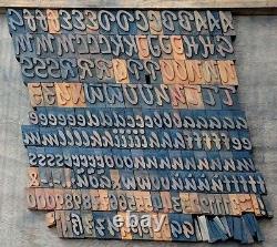 189 letterpress wood printing blocks 1.38 tall printers alphabet type font ABC