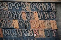 189 letterpress wood printing blocks 1.38 tall printers alphabet type font ABC