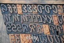 189 letterpress wood printing blocks 1.38 tall printers alphabet type font ABC