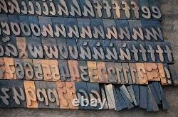 189 letterpress wood printing blocks 1.38 tall printers alphabet type font ABC