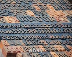 189 letterpress wood printing blocks 1.38 tall printers alphabet type font ABC