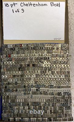 18 Pt Cheltenham Bold Only Set MASSIVE set over 2480 pieces no  over 18 lbs