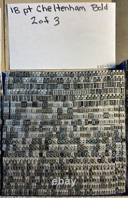 18 Pt Cheltenham Bold Only Set MASSIVE set over 2480 pieces no  over 18 lbs