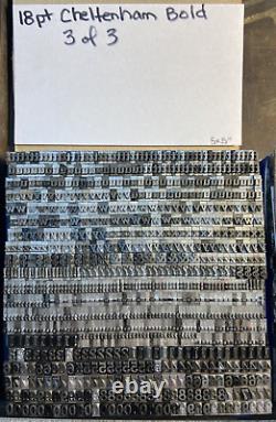 18 Pt Cheltenham Bold Only Set MASSIVE set over 2480 pieces no  over 18 lbs
