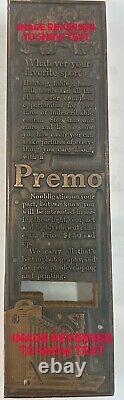 1900s Antique Premo Camera Advertisement Ad Copper & Wood Printers Block