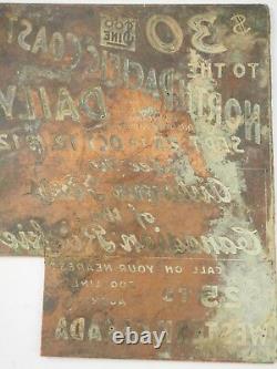 1912 Adverting Metal Printing Plate Canadian Pacific Railway NORTHPACIFIC COAST
