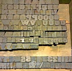 194 Wood Letterpress Print Type Block Upper Lower Letters Numbers Punct. 11/16