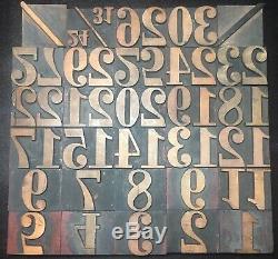 1 5/8 WOOD TYPE PRINT BLOCKS Vintage Letterpress Numbers Symbols