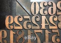 1 5/8 WOOD TYPE PRINT BLOCKS Vintage Letterpress Numbers Symbols