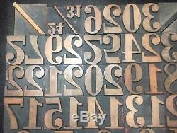 1 5/8 WOOD TYPE PRINT BLOCKS Vintage Letterpress Numbers Symbols