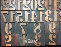 1 5/8 WOOD TYPE PRINT BLOCKS Vintage Letterpress Numbers Symbols