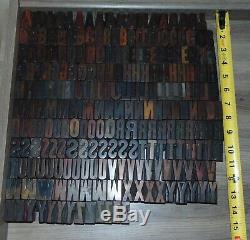 230 Wood Letterpress Printing Blocks Type Not Complete Alphabet 1 5/16 Tall