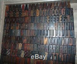 230 Wood Letterpress Printing Blocks Type Not Complete Alphabet 1 5/16 Tall