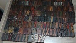 230 Wood Letterpress Printing Blocks Type Not Complete Alphabet 1 5/16 Tall