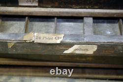 24 pt. Cheltenham Medium Letterpress Huge Complete Font Vintage Lead Type